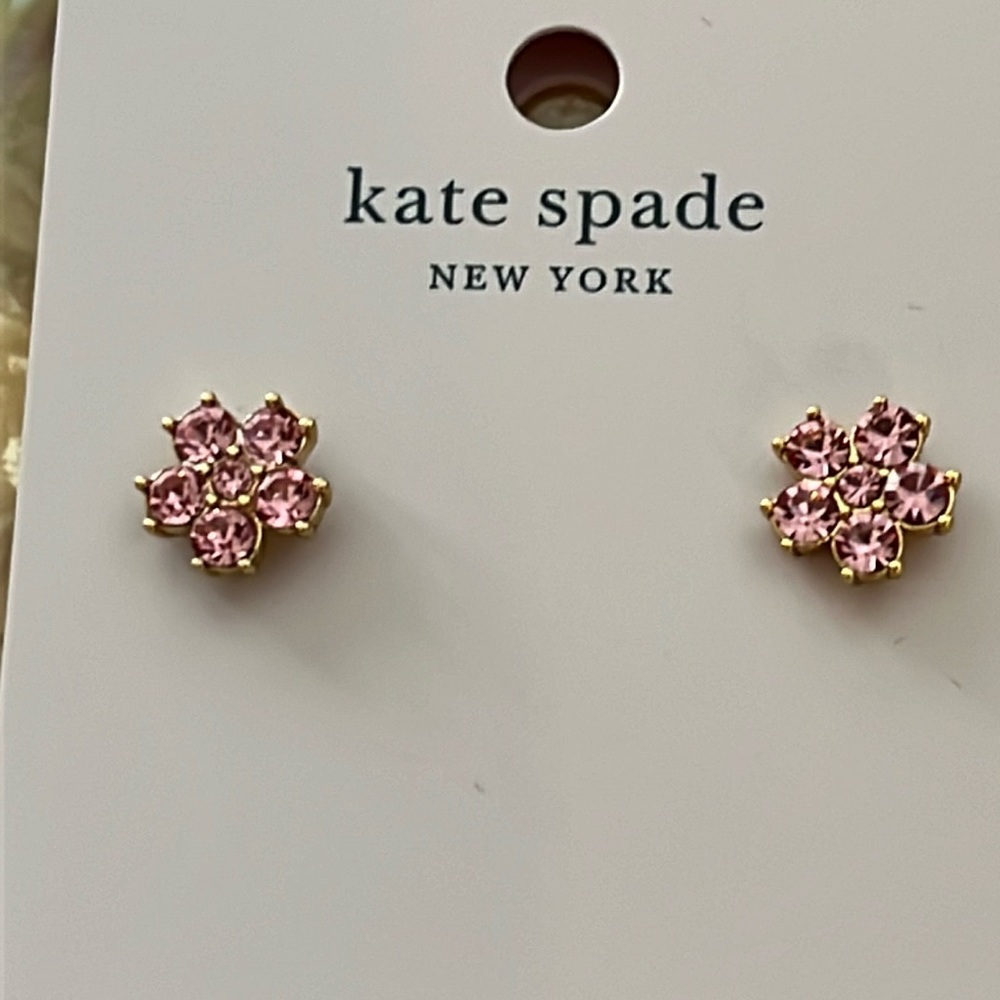 Kate Spade Pink Flower Studs - New with Tags